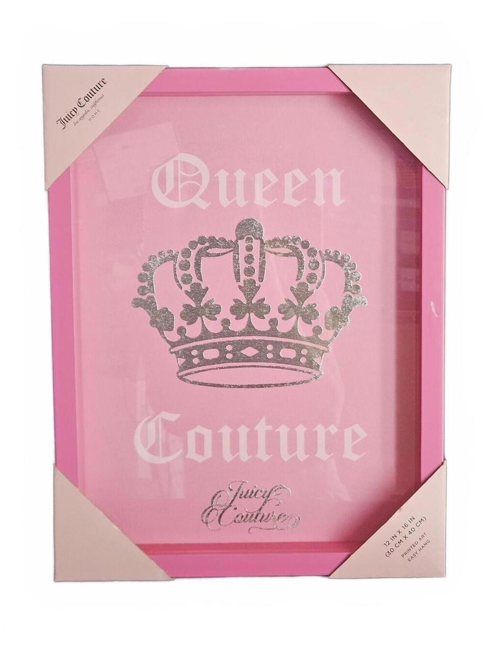 Juicy Couture Queen Couture Crown Wall Art Pink Y2K McBling Home Decor SEE PICS